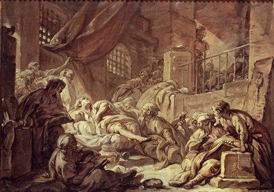 Studie voor een gevangenisscène door François Boucher